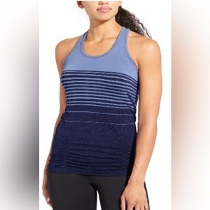 Athleta Speedlight navy striped seamless tank XL